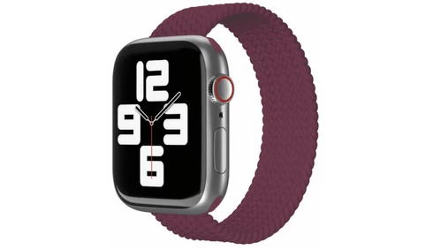 Ремешок нейлоновый плетёный "vlp" для Apple Watch 42/44/45, S/M , марсала