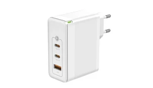 Зарядное устройство Aksberry T100 GaN 100W (2xUSB-C + USB-A) белый