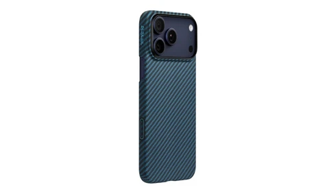 Чехол PITAKA Ultra-Slim Case для iPhone 17 Pro Max синий 1500D Black/Blue (Twill)